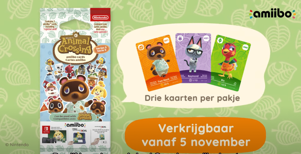 zaterdag het is nutteloos cilinder Vijfde serie amiibo-kaarten voor Animal Crossing bevat in Nederland maar  drie kaartjes per pakje - N1-UP
