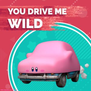 Kirby auto-vorm valentijnskaart you drive me wild
