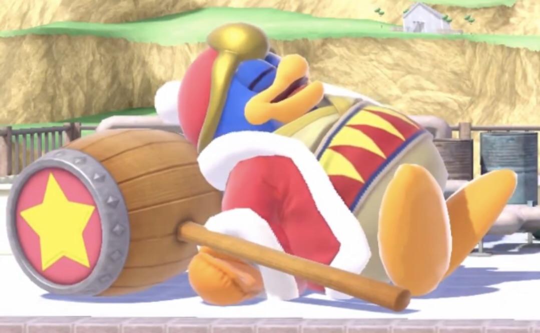 king dedede slapend op zijn hamer