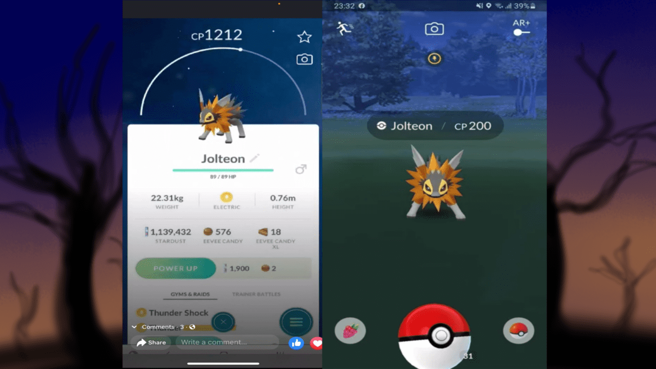 Halloween Jolteon in Pokémon GO door middel van glitch