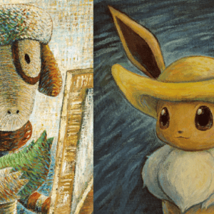 Pokemonxvangogh_Smeargle_Eevee_Van_gogh_pokemon_samenwerking