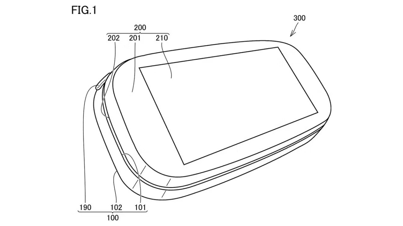 Afbeelding van Nintendo-patent laat apparaat met twee schermen op elkaar zien