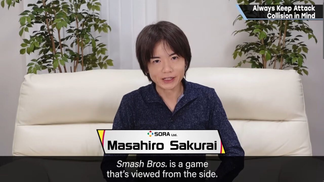 Screenshot uit Sakurai's video: Always Keep Attack Collision in Mind