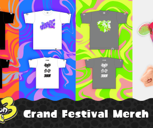 Afbeelding van de merch tijdens het Grand Festival in Splatoon 3