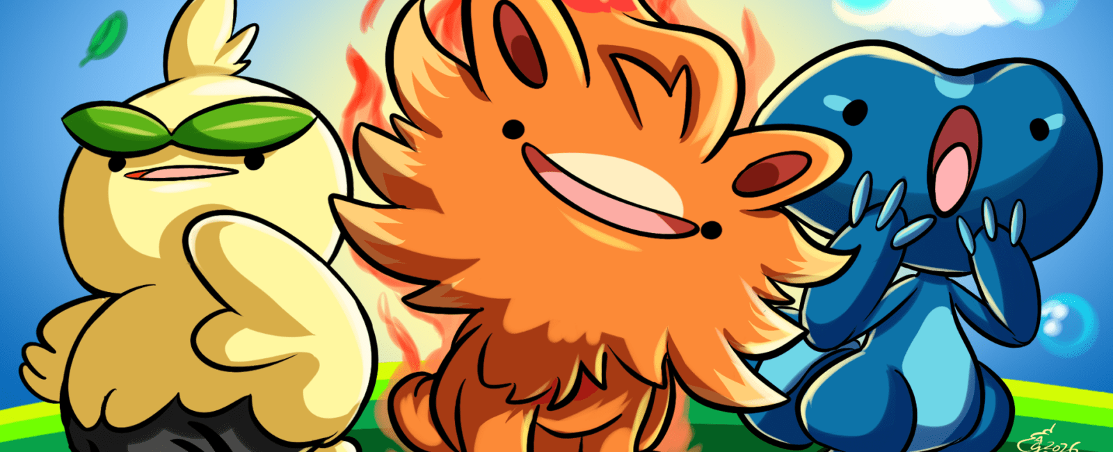 De drie starter Pokémon van Winds & Waves... toch?